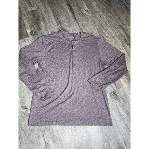7 Diamonds Core snap Henley Men Performance long sleeve purple heather Large